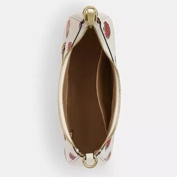 NWT COACH Teri Hobo Bag With Strawberry Print CAL67 Gold/Chalk - Picture 10 of 12